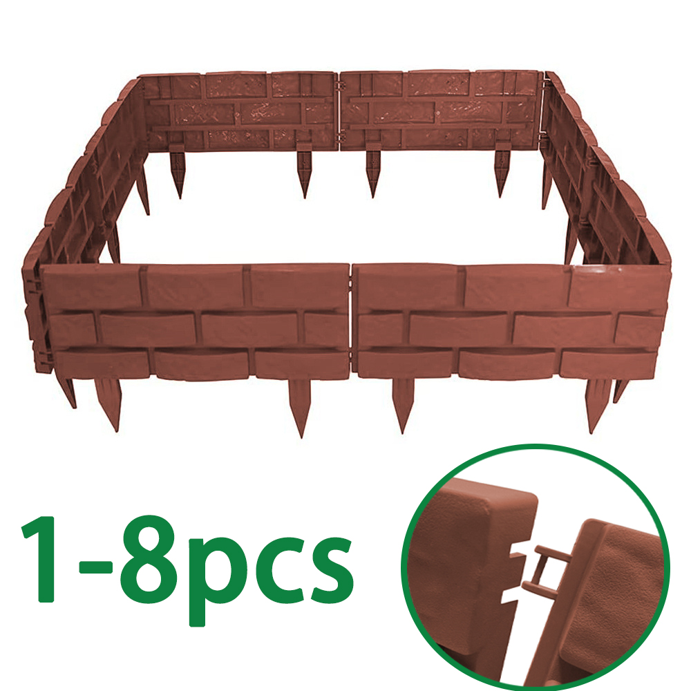Smart Garden Edging - 1-8Pcs Imitation Stone Plastic Fence Garden