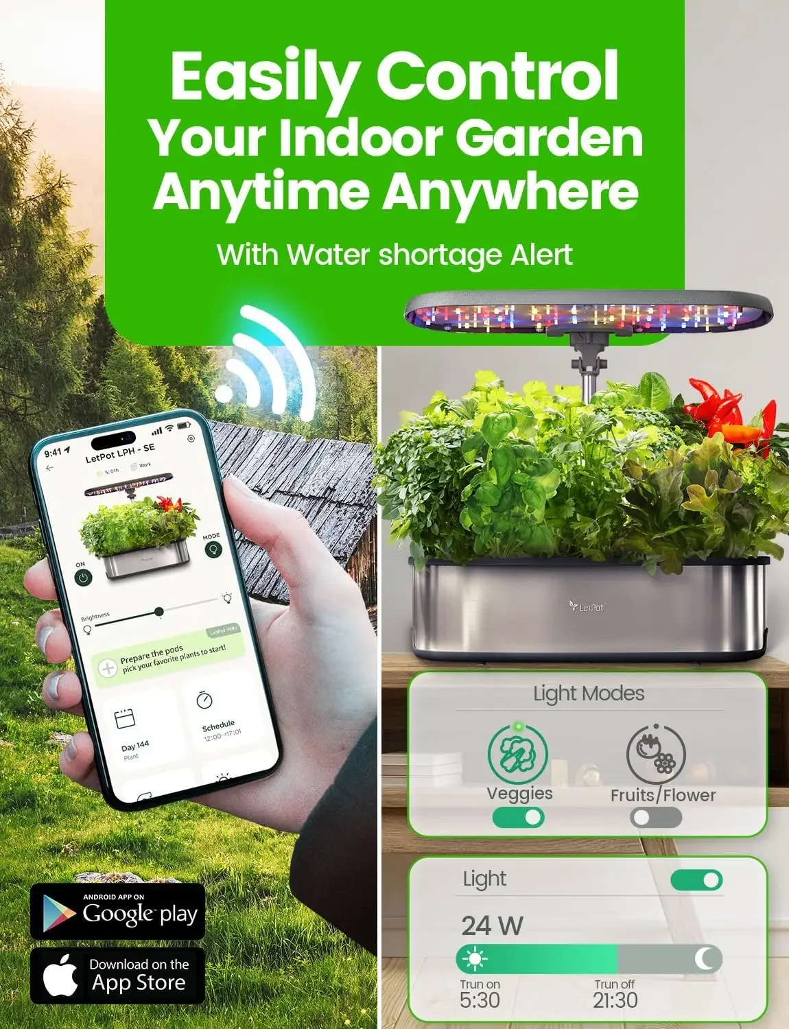 LETPOT LPH-SE Hydroponics Grow - đánh giá và giá App Smart Garden